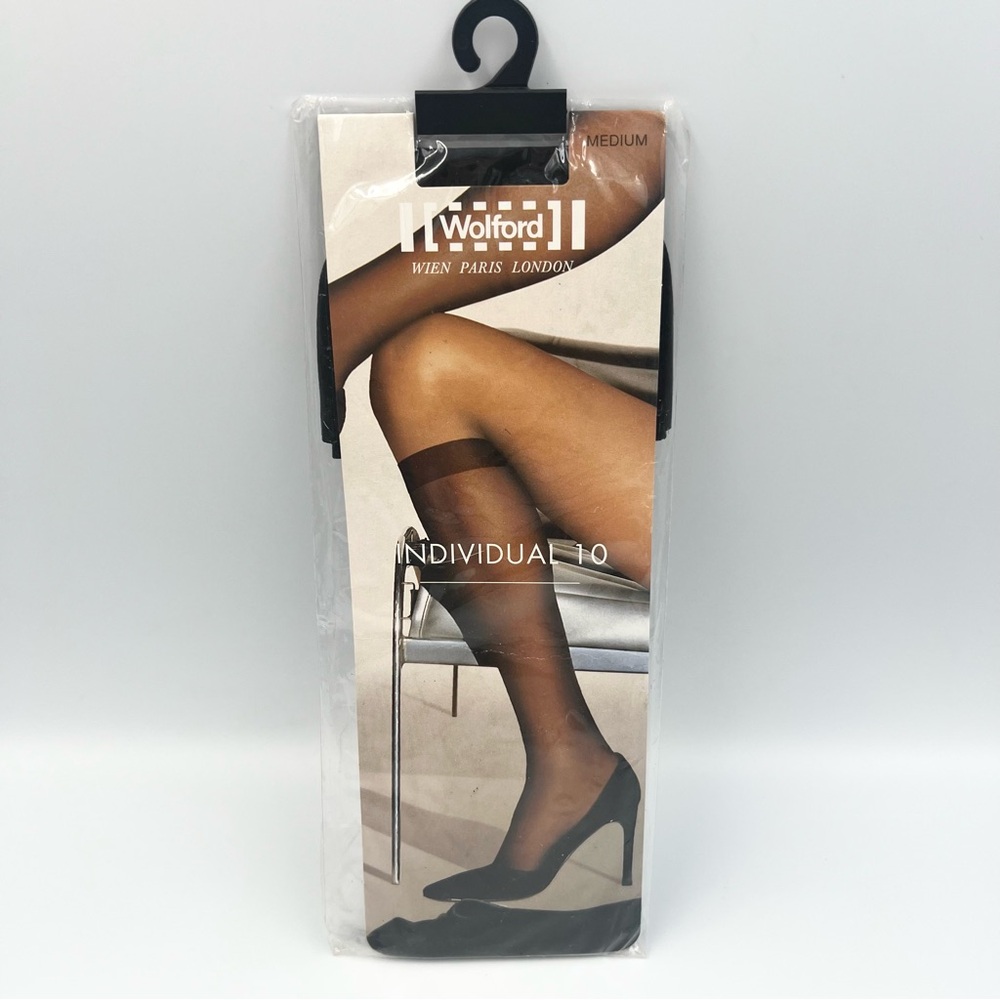 Wolford Individual 10 Knee Highs Black M NWT